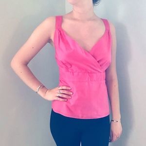 Pink BabyDoll Surplus Cross Frnt Sleeveless Blouse